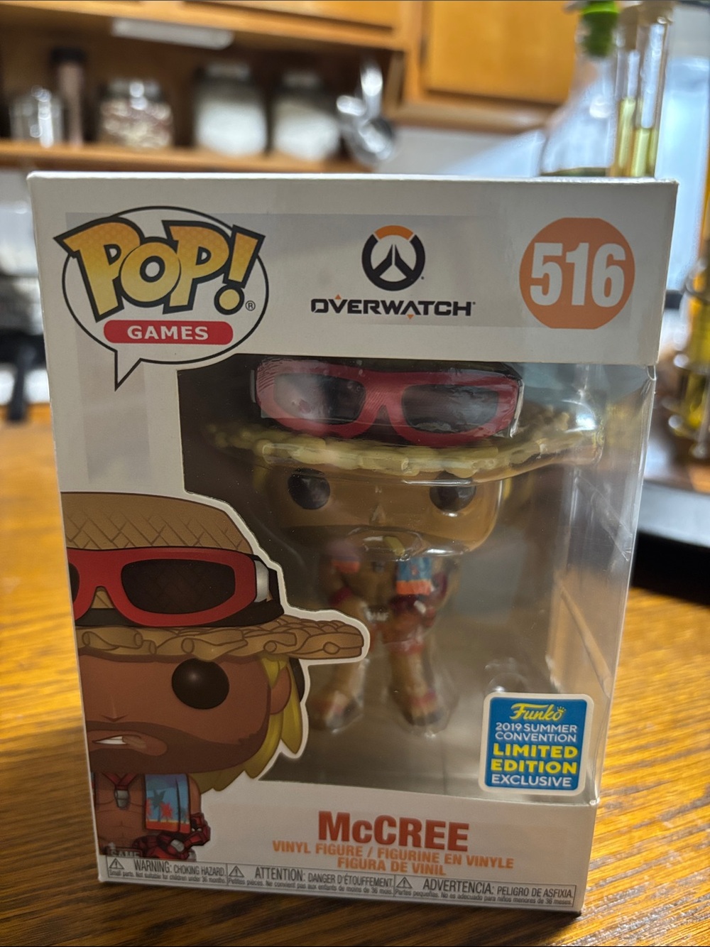Funko Pop! Overwatch McCree Figure with Red Sunglasses and Tan Hat (#516)